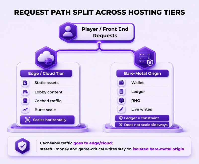 Request Path Split Across Hosting Tiers